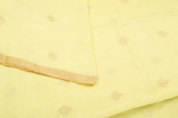 Pre-Cut 1.20m Premium Zari Motif Soft Linen Handloom Woven Fabric