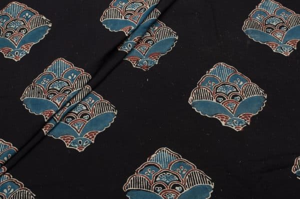 Pre-Cut 1.20m Ajrakh Pure Soft Cotton HandCrafted Fabric