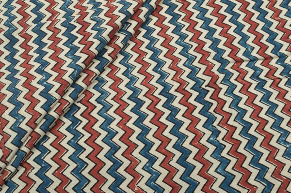 Natural Ivory White Ajrakh Pure Soft Cotton HandCrafted Fabric