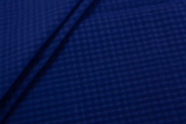 Pre-Cut 1.80m Navy Blue Mangalgiri Checks Pure Soft Cotton Fabric