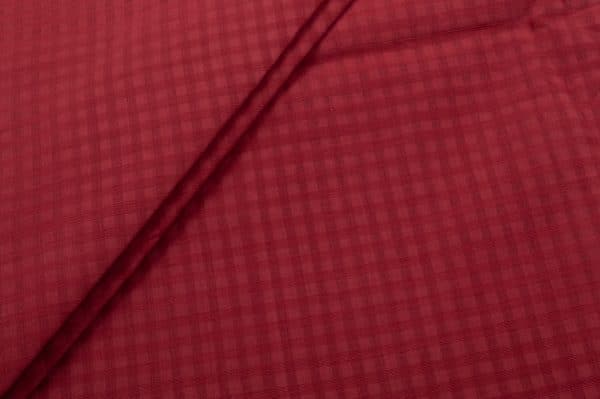 Pre-Cut 2.20m Blood Red Mangalgiri Checks Pure Soft Cotton Fabric