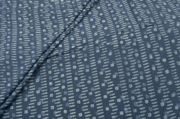 Natural Indigo Bagru Handblock Printed Cotton Fabric