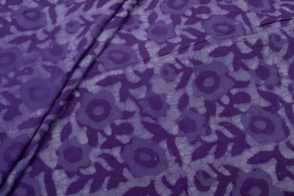 Pre-Cut 0.80m Grape Purple Bagru Handblock Printed Cotton Fabric