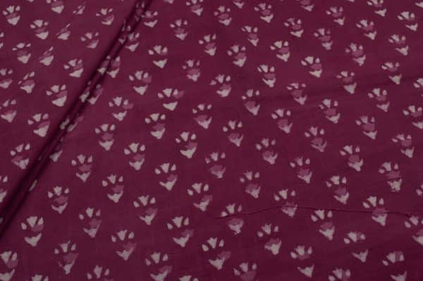 Pre-Cut 0.80m Rouge Pink Bagru Handblock Printed Cotton Fabric