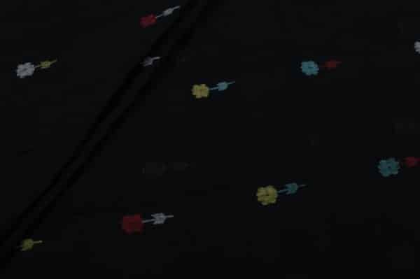 Black Flowy Handloom Woven Design Flowy Soft Cotton Fabric