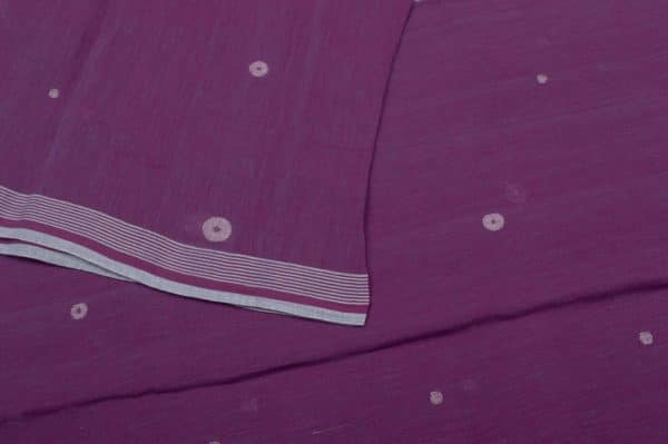 Mauve Purple Handloom Woven Design Flowy Soft Cotton Fabric