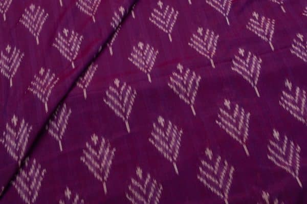 Mardi Gras Purple Mercerised Fine Handloom Ikkat Tie-Dye Pure Soft Cotton Fabric