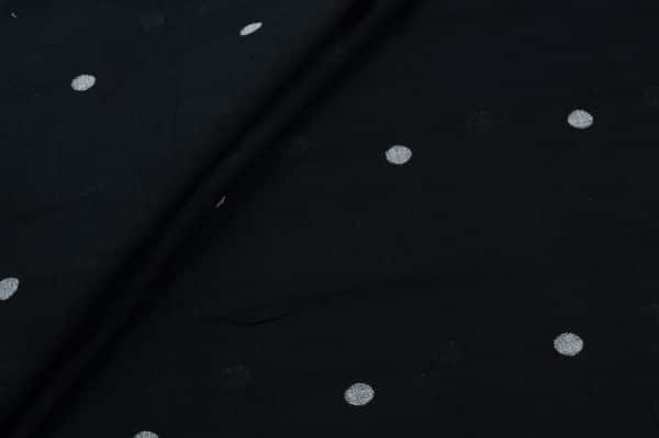 Black Woven Design Flowy HandLoom Pure Soft Cotton Fabric