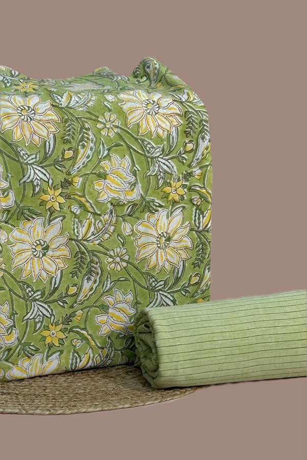 2pc Pure Soft Cotton Top and Handloom Cotton Bottom Fabric Set