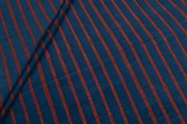 Natural Indigo Dye Handblock Ajrakh Printed Cotton Fabric