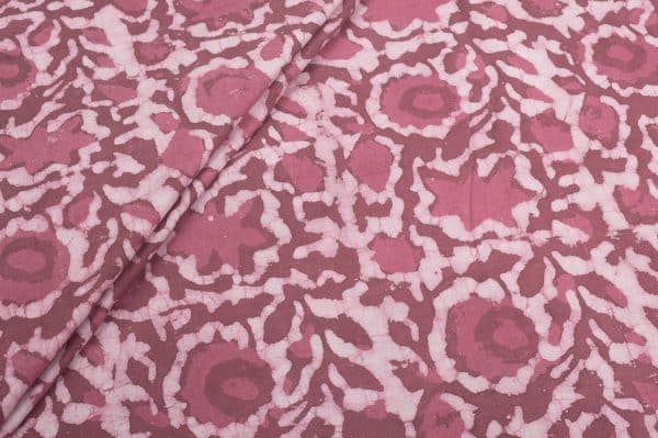 Blush Pink Black Bagru Handblock Printed Cotton Fabric