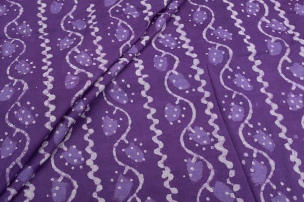 Grape Purple Bagru Handblock Printed Cotton Fabric