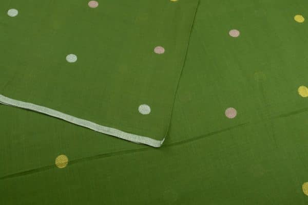 Fern Green Woven Design Flowy HandLoom Pure Soft Cotton Fabric