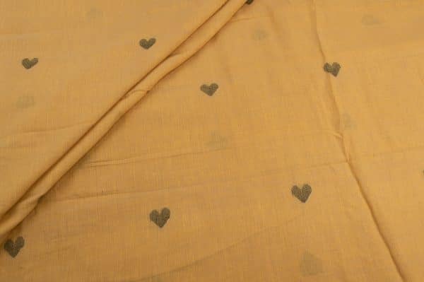 Carrot Orange Woven Design Flowy HandLoom Pure Soft Cotton Fabric