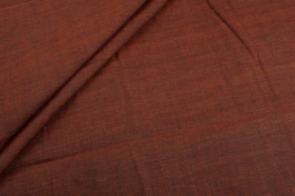 Two-Tone Umber Brown Flowy HandLoom Pure Soft Cotton Fabric