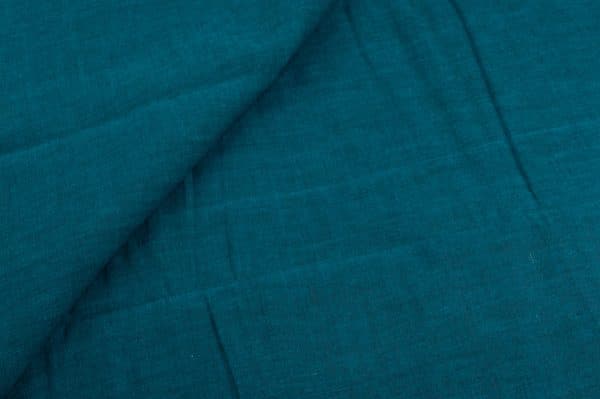 Peacock Blue Flowy HandLoom Pure Soft Cotton Fabric