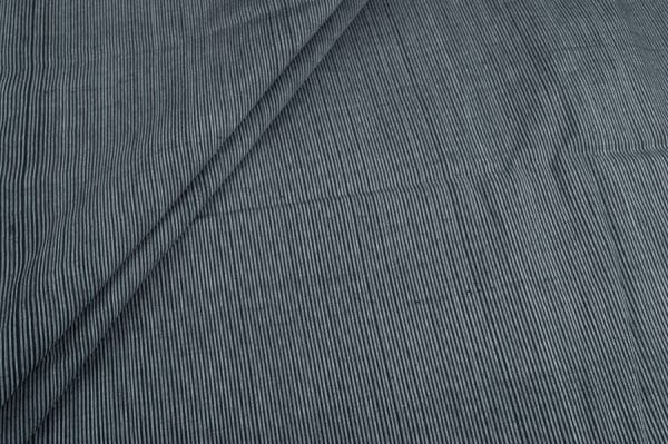Black Gray Handwoven Stripes 100% Pure Cotton Fabric