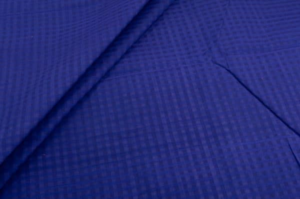 Navy Blue Mangalgiri Handwoven Checks 100% Pure Soft Cotton Fabric