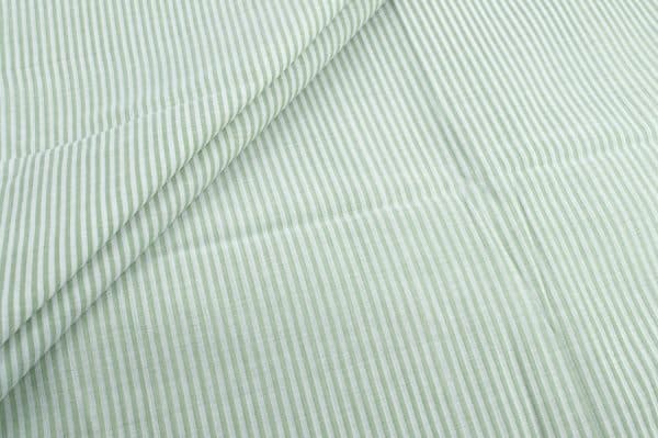 Calm Green Handwoven Stripes 100% Pure Cotton Fabric