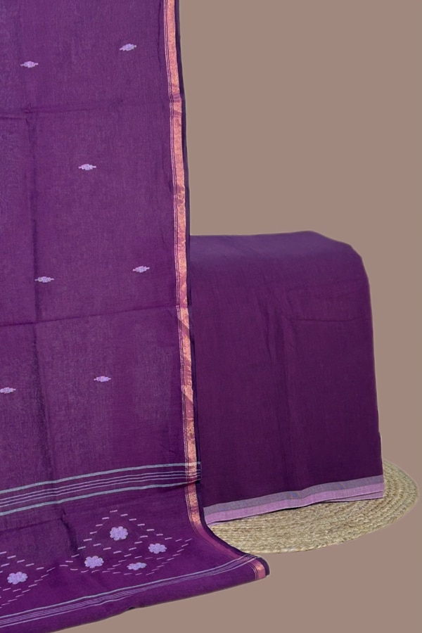 2pc Handloom Cotton Dupatta and Handloom Soft Cotton Top Fabric Set