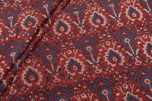 Natural Red Dye Handblock Ajrakh Printed Cotton Fabric