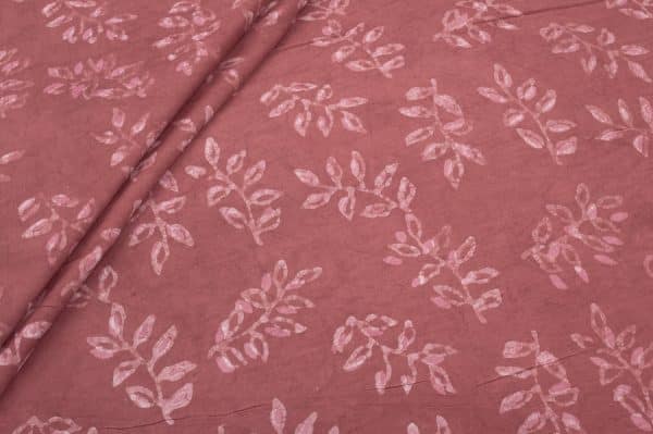 Blush Pink Bagru Handblock Printed Cotton Fabric