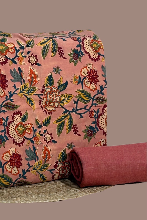 2pc Pure Soft Cotton Top and Handloom Cotton Bottom Fabric Set