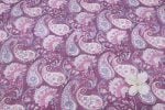 Mauve Purple Floral Handblock Printed 100% Pure Soft Cotton Fabric - Image 2