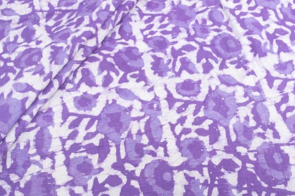 Pre-Cut 2.40m Grape Purple Bagru Handblock Printed Cotton Fabric