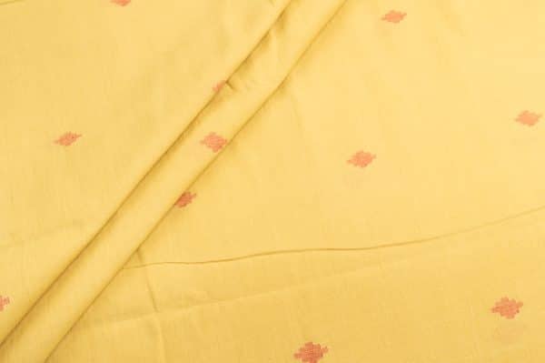 Jasmin Yellow Woven Design Flowy HandLoom Pure Soft Cotton Fabric