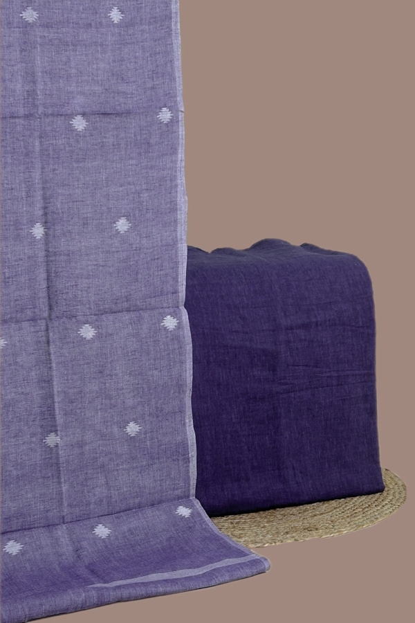 2pc Handloom Cotton Dupatta and Handloom Soft Cotton Top Fabric Set