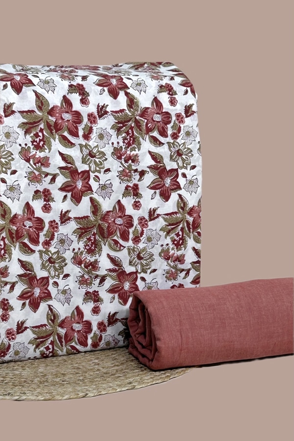 2pc Pure Soft Cotton Top and Handloom Cotton Bottom Fabric Set