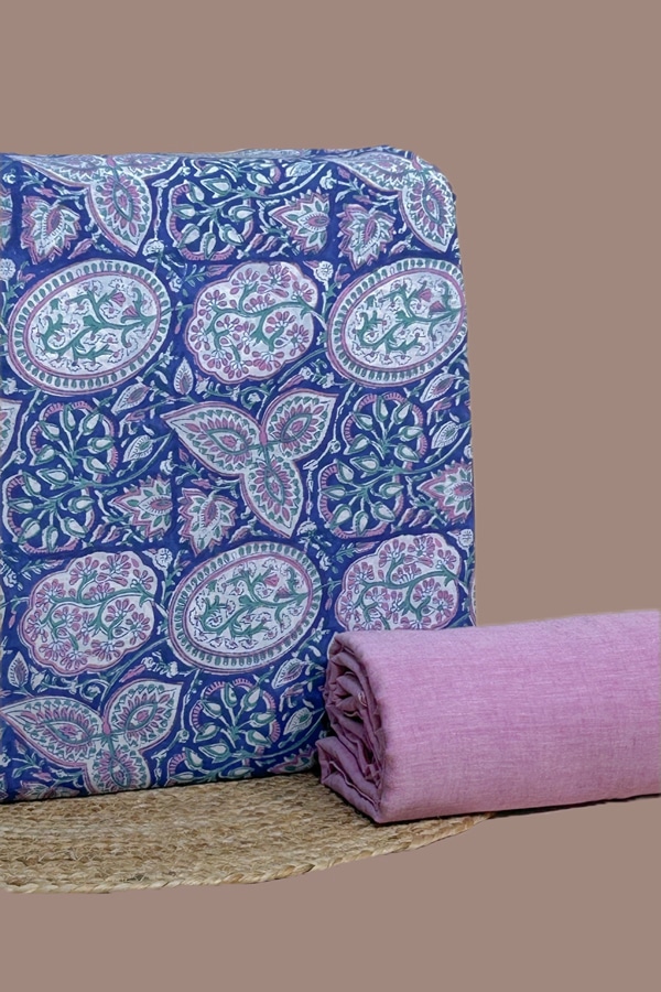 2pc Pure Soft Cotton Top and Handloom Cotton Bottom Fabric Set