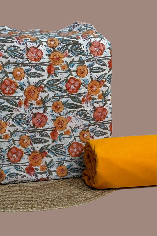 2pc Pure Soft Cotton Top and Mangalgiri Cotton Bottom Fabric Set