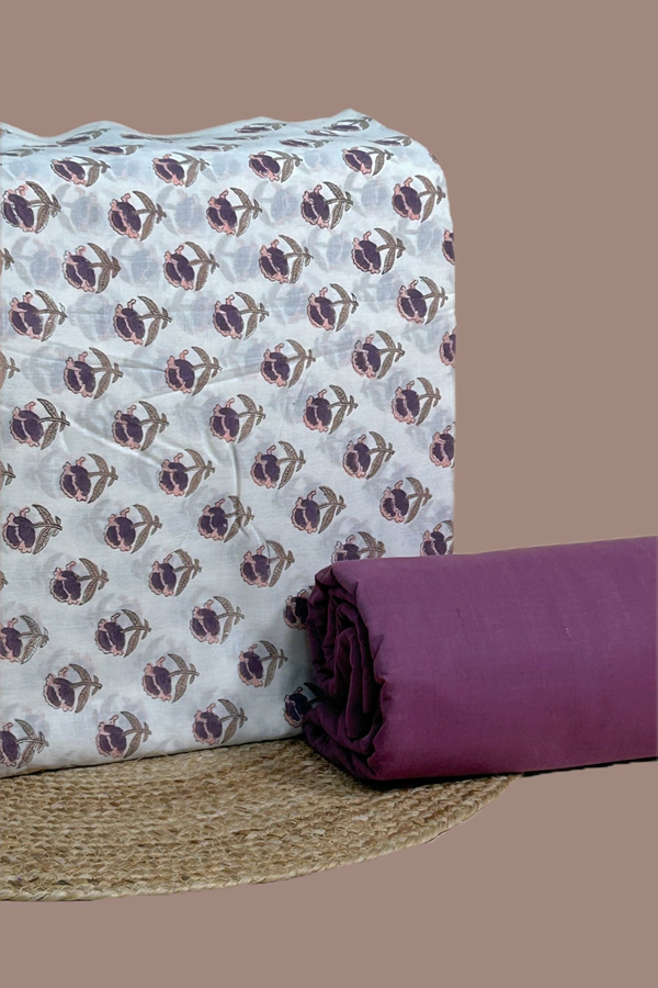 2pc Pure Soft Cotton Top and Mangalgiri Cotton Bottom Fabric Set