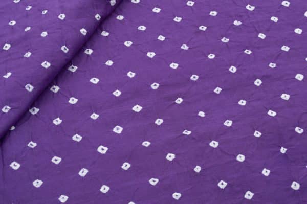 Purple Bandhani Tie Dye 100% Pure Soft Cotton Satin Finish Fabric