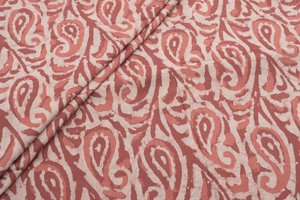 Blush Pink Bagru Handblock Printed Cotton Fabric