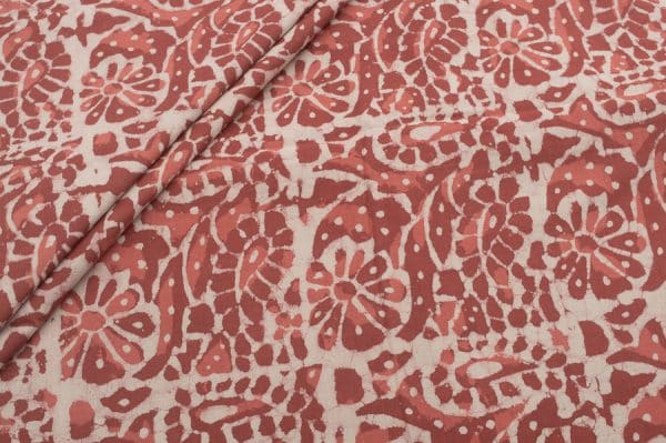 Blush Pink Bagru Handblock Printed Cotton Fabric