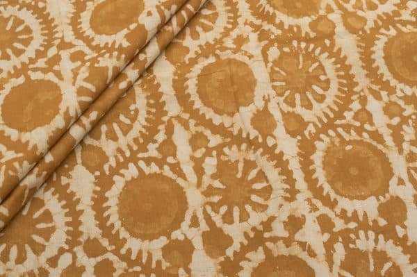 Mustard Yellow Bagru Handblock Printed Cotton Fabric