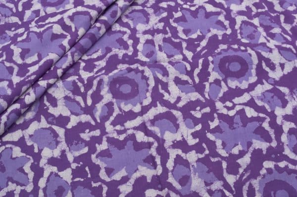 Grape Purple Bagru Handblock Printed Cotton Fabric