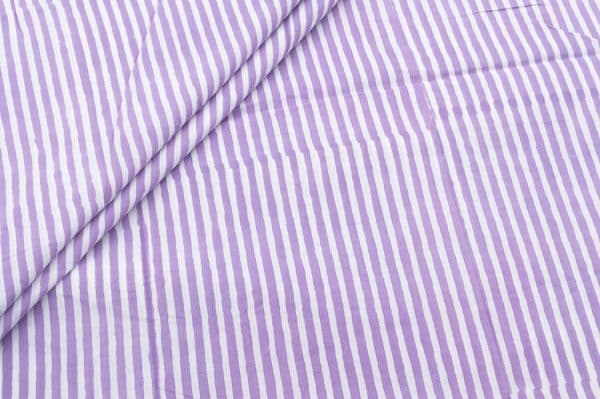 African Violet Stripes Handblock Printed 100% Pure Soft Cotton Fabric