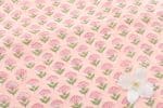 Apricot Orange Floral Handblock Printed 100% Pure Soft Cotton Fabric - Image 2