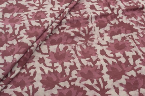 Blush Pink Bagru Handblock Printed Cotton Fabric