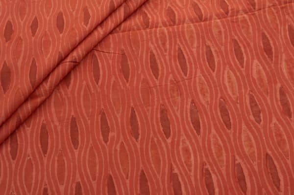 Salmon Pink Bagru Handblock Printed Cotton Fabric