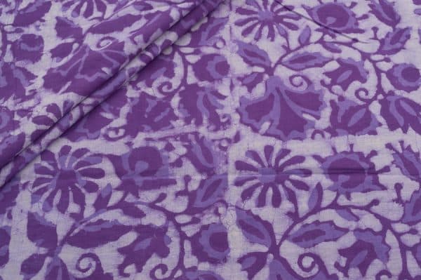 Grape Purple Bagru Handblock Printed Cotton Fabric