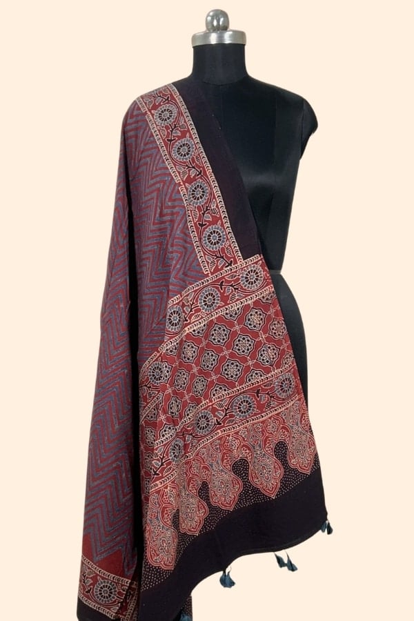 Ajrakh HandCrafted Natural Dye Pure Cotton Dupatta