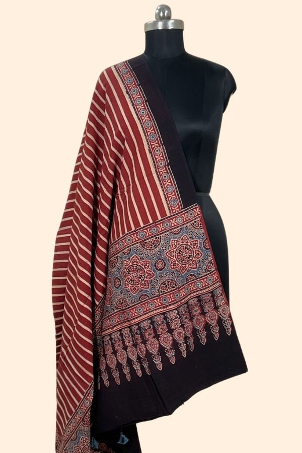 Ajrakh HandCrafted Natural Dye Pure Cotton Dupatta