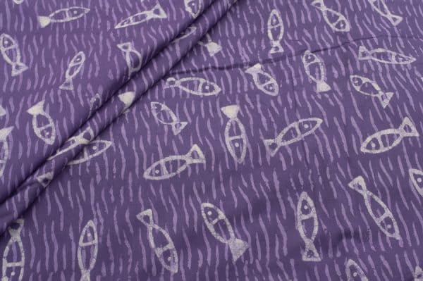 Grape Purple Bagru Handblock Printed Cotton Fabric