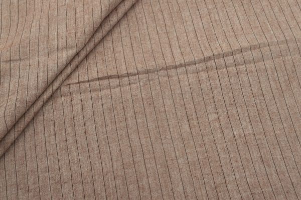 Mocha Brown Flowy HandLoom Woven Stripes Pure Soft Cotton Fabric