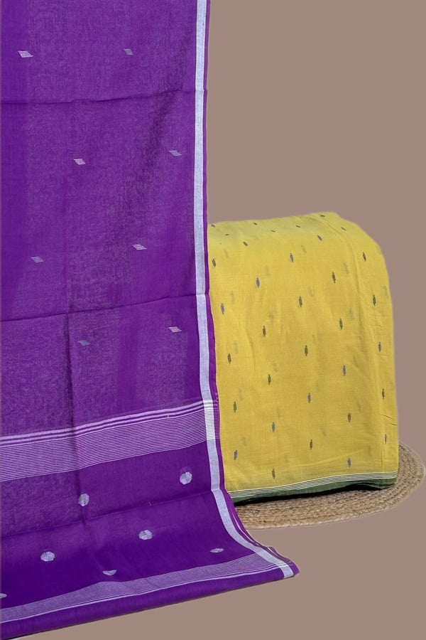 2pc Handloom Cotton Dupatta and Handloom Woven Design Top Fabric Set